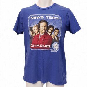 Anchorman News Team Mens Blue Tshirt Size Medium